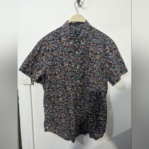 J. Crew Floral Button-Up Shirt Navy